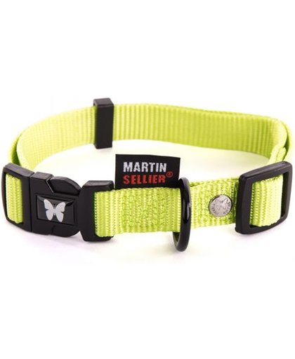Martin sellier halsband voor hond nylon groen verstelbaar 25 mmx45-65 cm