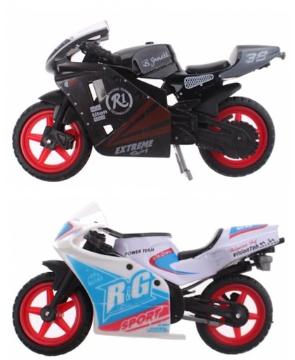 Toi-toys Die Cast Races Motors 2 Stuks 9 Cm Zwart/wit