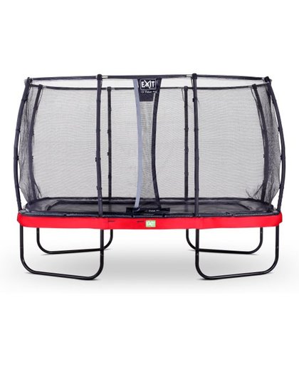 EXIT Elegant trampoline rectangular 244x427cm with safetynet Deluxe - red