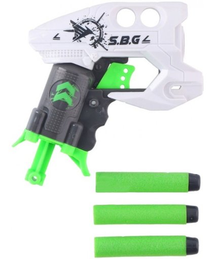 Eddy Toys Shooter Pistool Met Foampijlen Wit/groen 15 Cm