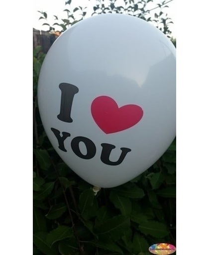Witte ballon i love you 30 cm hoge kwaliteit MET LOS LEDLAMPJE VOOR IN BALLON