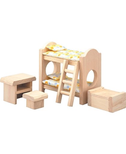 Plan Toys houten poppenhuis meubels klassieke Kinderkamer