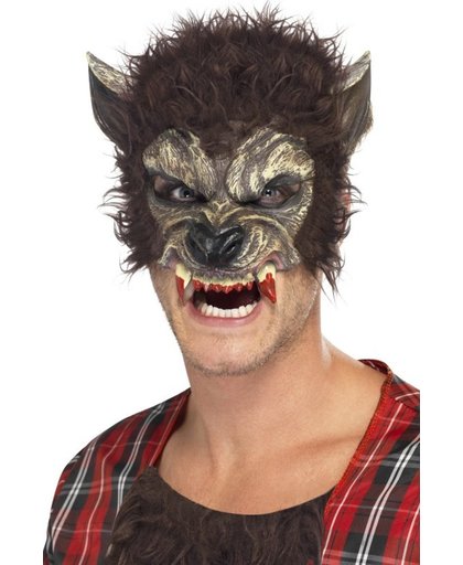 Weerwolf masker voor half gezicht - Halloween verkleedmasker