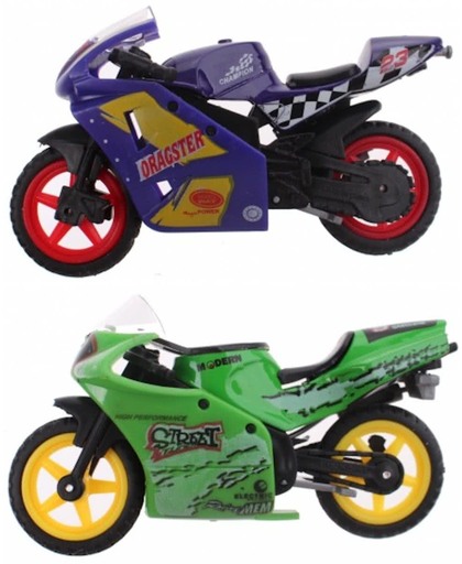 Toi-toys Die Cast Races Motors 2 Stuks 9 Cm Paars/groen