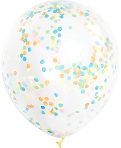 6 doorzichtige ballonnen met confetti - Feestdecoratievoorwerp