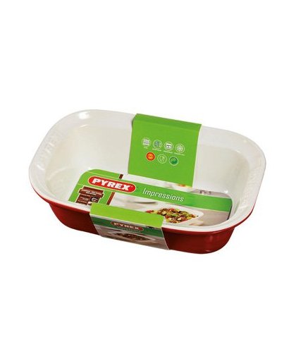 Pyrex Impressions ovenschaal - 26 x 17 cm - rood