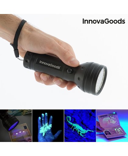 InnovaGoods Led Zaklamp met UV-Licht - Zwart - 5,5x14,5 cm - Aluminium