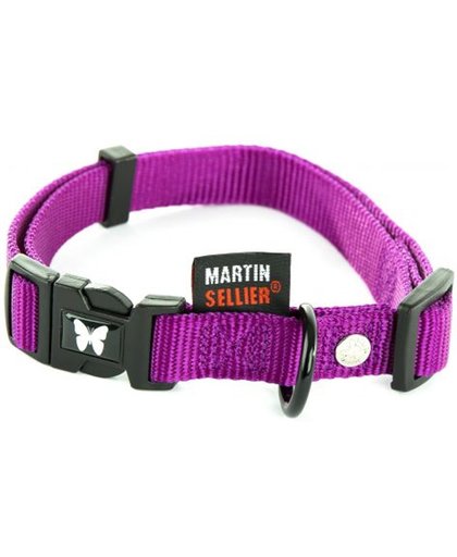 Martin sellier halsband voor hond nylon paars verstelbaar 25 mmx45-65 cm