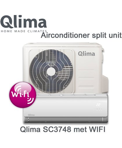 Qlima airco SC3748 (145m³) Split unit airco met snelkoppeling en WiFi module. SC3748