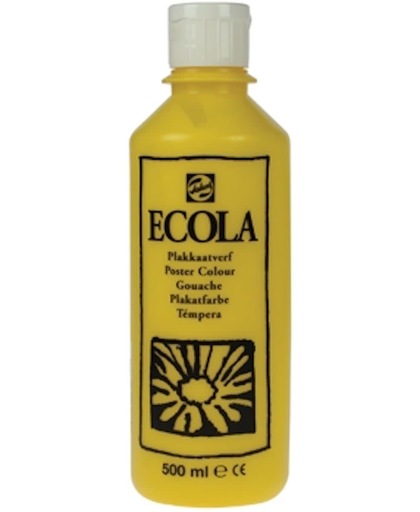 Plakkaatverf Ecola flacon van 500 ml, geel