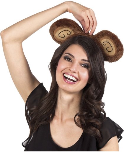 Haarband met apen oren voor volwassenen - Verkleedattribuut