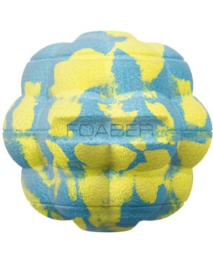 Foaber bump bal voerbal foam / rubber blauw / groen 7,5x7,5x7,5 cm