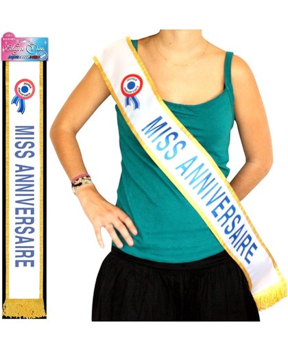 Blauwe sjerp Miss verjaardag - Verkleedattribuut