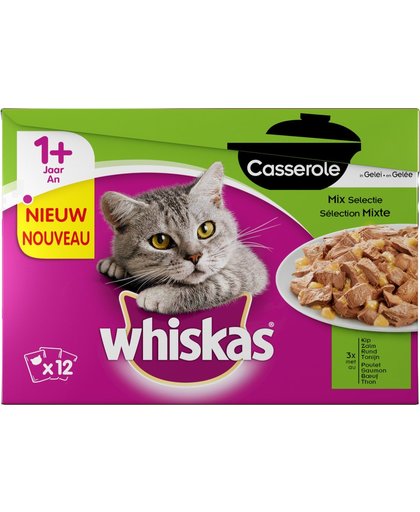 Whiskas - Casserole Adult Selection - Mix van 4 smaken- 4 dozen van 12 x 85gram