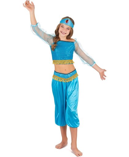 Blauw Arabische danseres outfit voor meisjes - Verkleedkleding