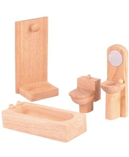 Plan Toys houten poppenhuismeubels klassieke Badkamer