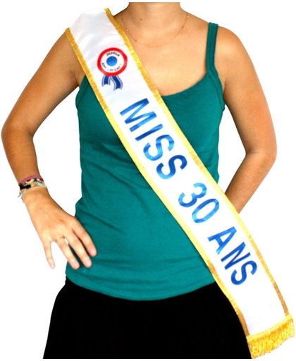 Blauwe Miss-sjerp 30 jaar - Verkleedattribuut