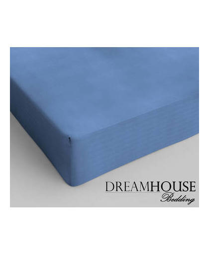 Dreamhouse bedding katoen hoeslaken blue - twijfelaar (120 cm) - blauw