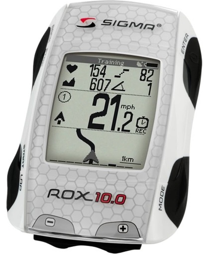 Sigma Rox 10.0 GPS - Fietscomputer / Hartslagmeter - Exclusief zender - Wit