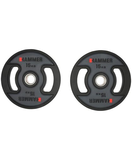 Hammer - 2x15 kg PU - Olympische Halterschijven