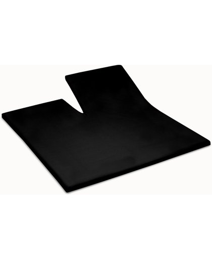 Damai - Hoeslaken splittopper - Double Jersey -160 x 200/210 cm - Black