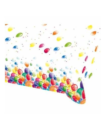 Feest tafelkleed met ballonnen opdruk plastic 180x120cm