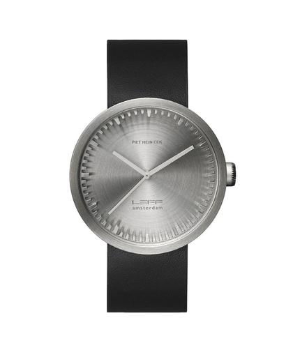 LEFF amsterdam tube watch D42 - Stainless Steel - Steel Case - Black leather strap - Ø 42mm - LT72001 - Quartz Movement