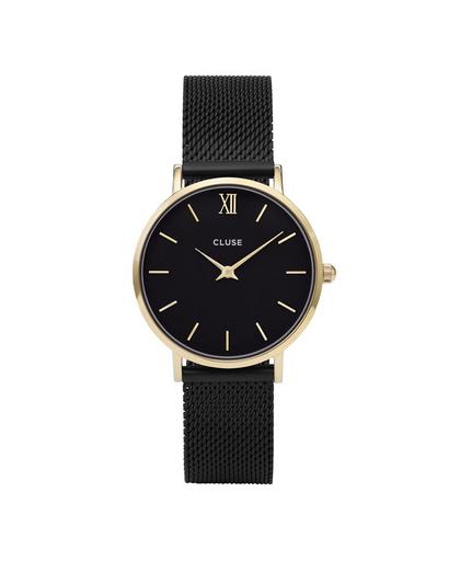 CLUSE Minuit Mesh Black/Gold CL30026- horloge