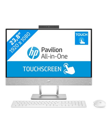 HP Pavilion 24-x061nd 60,5 cm (23.8") 1920 x 1080 Pixels Touchscreen 2,9 GHz Zevende generatie Intel® Core™ i7 i7-7700T Wit All-in-One tablet PC