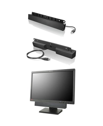 Lenovo USB Soundbar soundbar luidspreker 2.0 kanalen 2,5 W Zwart Bedraad