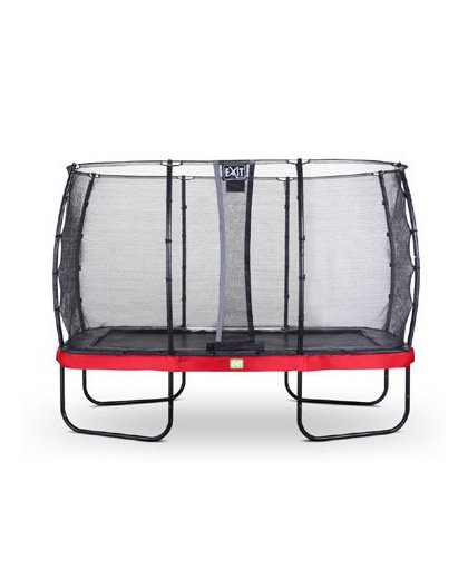 EXIT Elegant trampoline rectangular 214x366cm with safetynet Economy - red