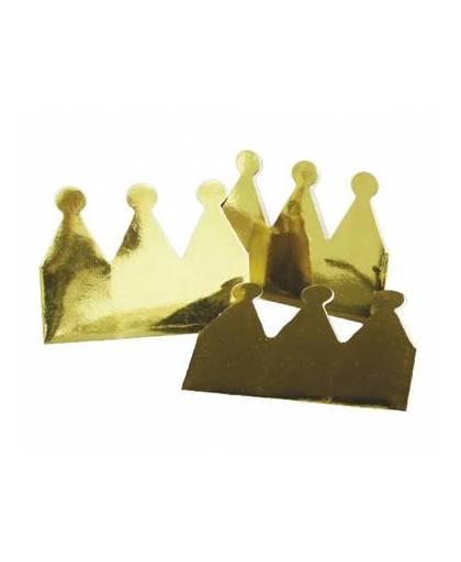 Gouden kroontjes van karton 6 stuks