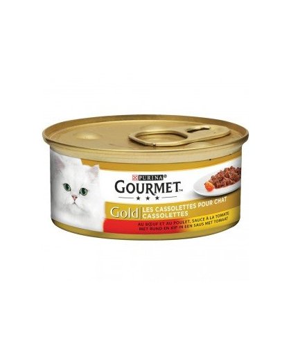 Gourmet Gold Les Cassolettes Duo van vlees in tomatensaus 1 tray (24 blikken)