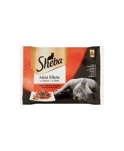 Sheba Mini Filets in Saus Traiteur Selectie Pouch 85 gr Per 4