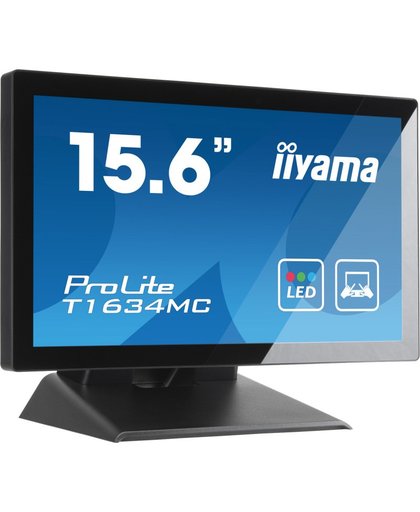 iiyama ProLite T1634MC-B5X touch screen-monitor 39,6 cm (15.6") 1366 x 768 Pixels Zwart Multi-touch Multi-gebruiker