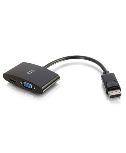 C2G 80937 DisplayPort HDMI + VGA Zwart kabeladapter/verloopstukje