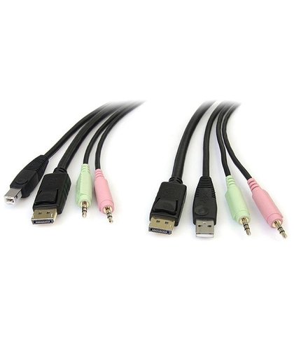 StarTech.com 1,80m 4-in-1 USB DisplayPort KVM-switch Kabel met Audio en Microfoon toetsenbord-video-muis (kvm) kabel
