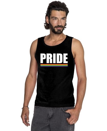 Gay Pride singlet shirt/ tanktop zwart Pride heren - LGBT/ Homo shirts XL