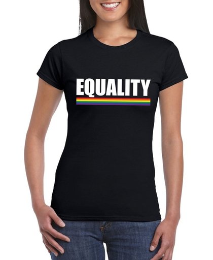 Gay Pride t-shirt zwart Equality dames - LGBT/ Lesbische shirts M