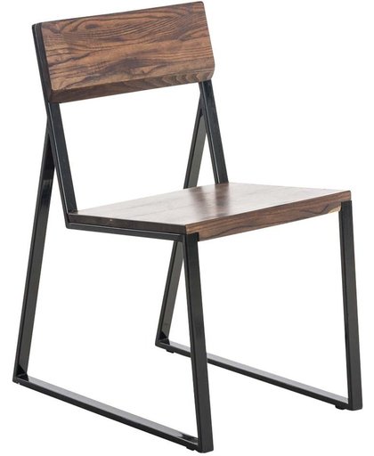 Clp Retro Stoel TWAIN, stoel in industriële look, vergaderstoel, bistro-stoel, vergaderstoel, eetkamerstoel, woonkamerstoel, wachtkamerstoel, - walnoot