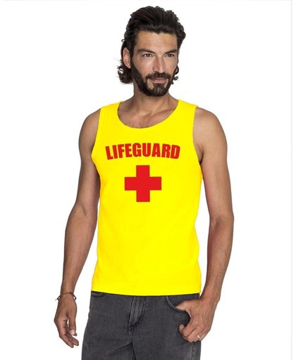 Sexy lifeguard verkleed tanktop geel heren - reddingsbrigade shirt - Verkleedkleding 2XL