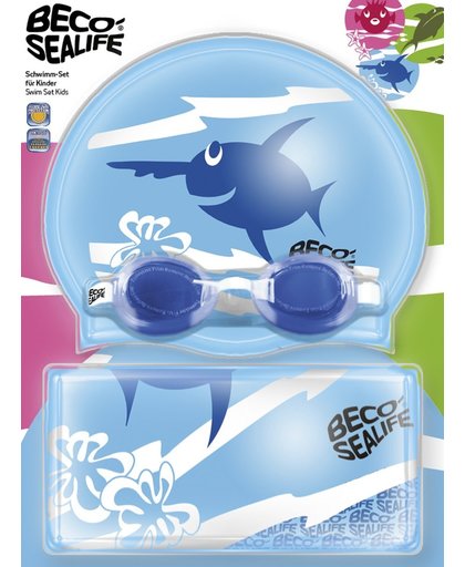 BECO-SEALIFE zwembril setje 2 - zwembril - badmuts en tasje - blauw