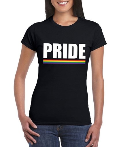 Gay Pride t-shirt zwart Pride dames - LGBT/ Lesbische shirts S