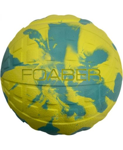 Foaber bounce bal foam / rubber blauw / groen 8x8x8 cm