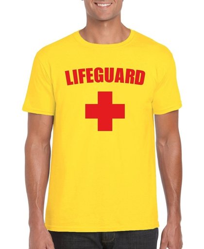 Lifeguard verkleed shirt geel heren - reddingsbrigade shirt - Verkleedkleding S