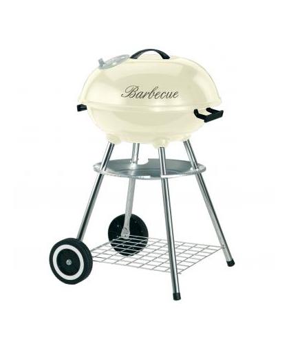 Garden Grill Kogelgrill houtskool barbecue - rond - 47 cm - créme