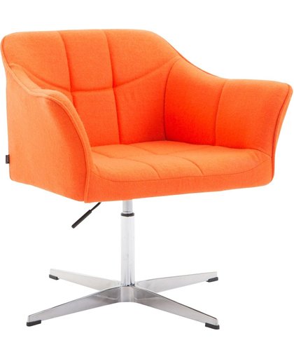 Clp Lounger JEAN, eetkamerstoel, relaxstoel, vergaderstoel, woonkamerstoel, wachtkamerstoel, in hoogte verstelbare fauteuil, Zithoogte van 41 - 54 cm, bekleding van stof - oranje,