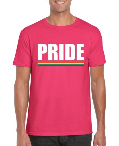 Gay Pride t-shirt roze Pride heren - LGBT/ Homo shirts 2XL