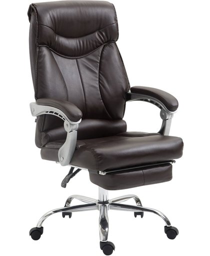 Clp Bureaustoel BIG IOWA, directiestoel met voetensteun, draaistoel met armleuningen, bureaustoel met hoogwaardige bekleding van kunstleer - bruin,