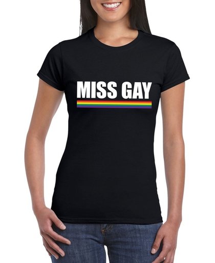 Gay Pride t-shirt zwart Miss Gay dames - LGBT/ Lesbische shirts M